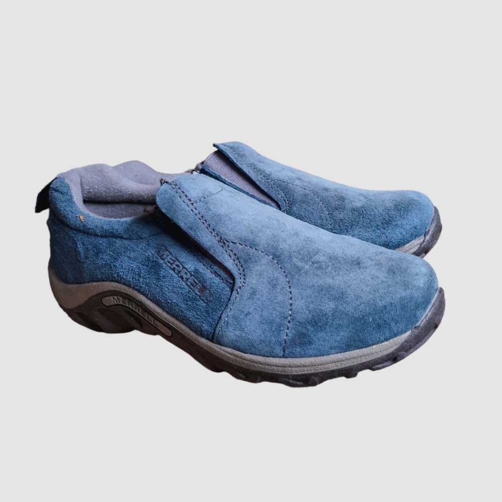 Merrell Jungle Moc Kids Youth Size 13.5 Blue Suede